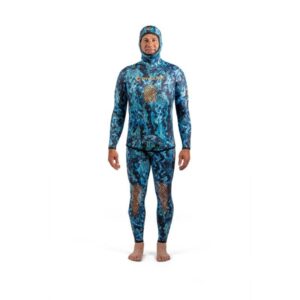 DynamicNord SFS-L2 FREE DIVE SUIT LYCRA HOODED JACKET + PANT CAMO/BLUE - XL - Image 3