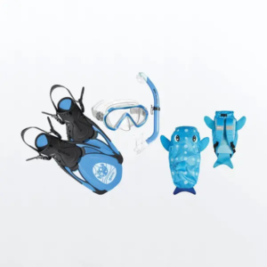 Mares Set Sea Friends Jr Mask Fins Snorkel Blue Large/X-Large - Image 1