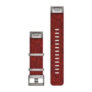 Garmin Quickfit 22 Watch Straps Jacquard-Weave Nylon Strap -Red - Image 2