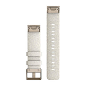 Garmin Quickfit 20 Watch Bands Cream Heathered Nylon With Cream Gold Hardware For Fenix 7 Series - Image 2