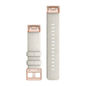 Garmin Quickfit 20 Watch Bands Cream Heathered Nylon With Rose Gold Hardware For Fenix 7 Series - Image 2