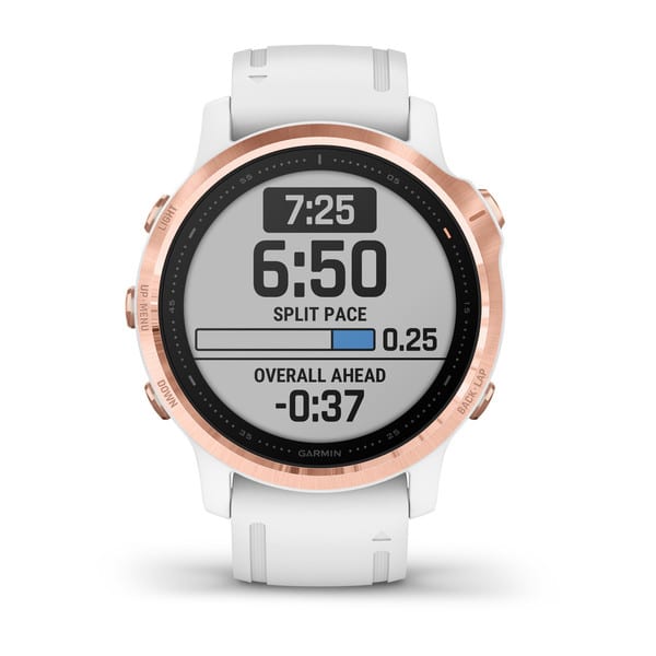 Garmin Fenix 6S Pro Rose Gold W/White Band (Glass) AMIT Retail