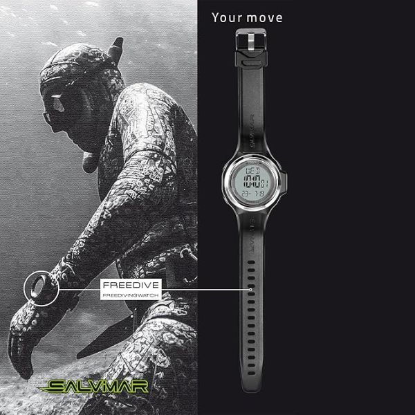 SALVIMAR Unisex Adult Freedive Depth Gauge Watch, Black AMIT Retail