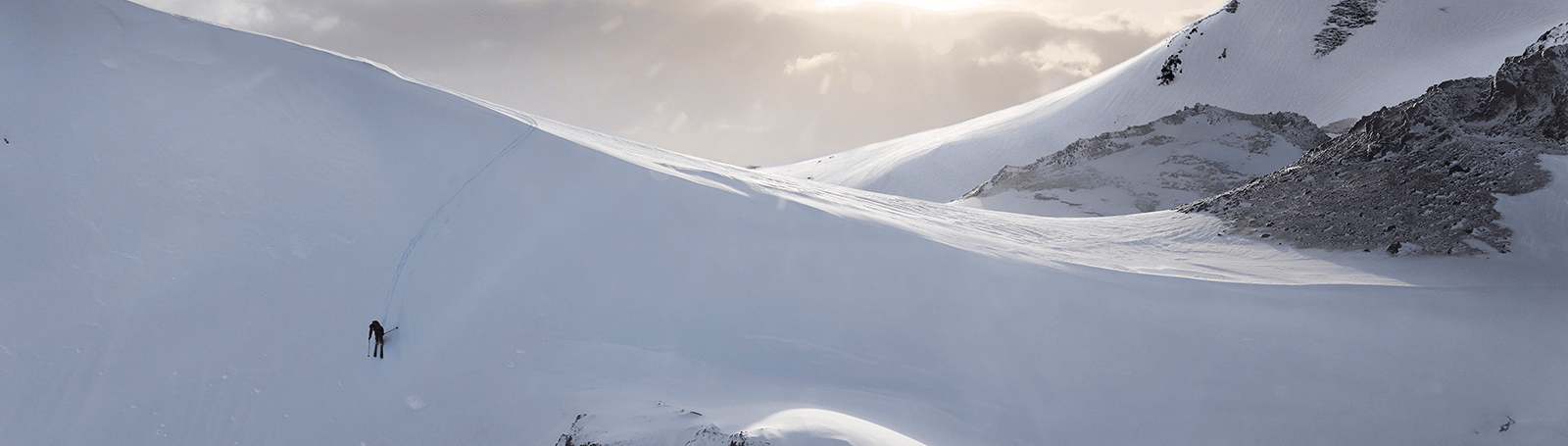 a person skiing down a mountain