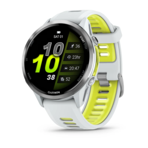 GARMIN Forerunner 970 GPS running watch, Titanium with Whitestone Case and Whitestone/Translucent Amp Yellow Band - Image 1