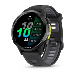 GARMIN Forerunner 970 GPS running watch, Carbon Gray DLC Titanium with Black Case and Black/Translucent Whitestone Band - Image 1