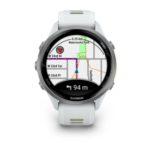 GARMIN Forerunner 970 GPS running watch, Titanium with Whitestone Case and Whitestone/Translucent Amp Yellow Band - Image 2