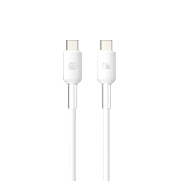 FIFTH ELEMENT LUMEN 2m Liquid Silicone USB-C to USB-C Cable, 60W PD Fast Charging compactible with Phones, Tablets & Laptops – White