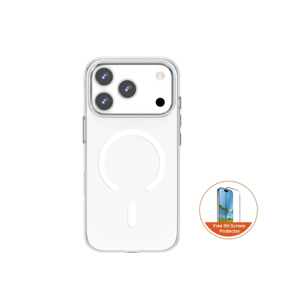 FIFTH ELEMENT CRYSTA Anti-Yellowing MagSafe Clear Case compactible with iPhone 17 Pro, Military-Style Shock Absorption & Raised Camera Guard – Transparent with screen Protector