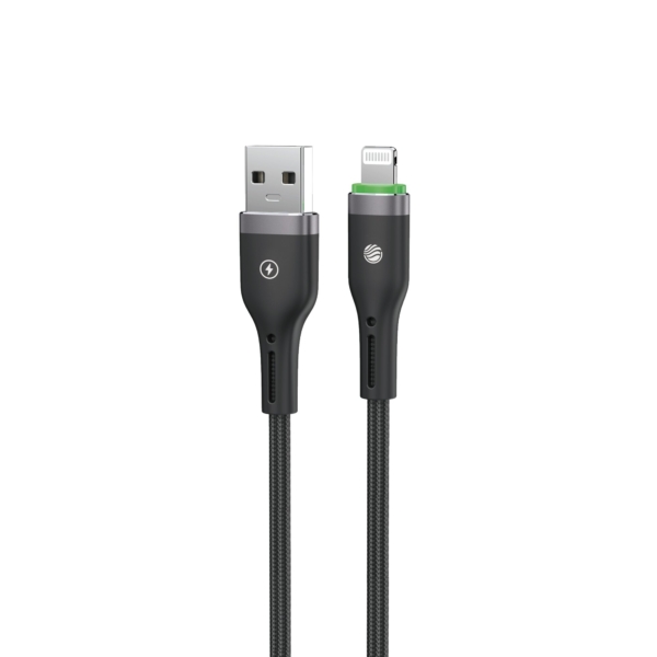 FIFTH ELEMENT NEXA 1m USB-A to Lightning Nylon Cable with Smart Auto Power-Off & LED Charging Indicator – Black