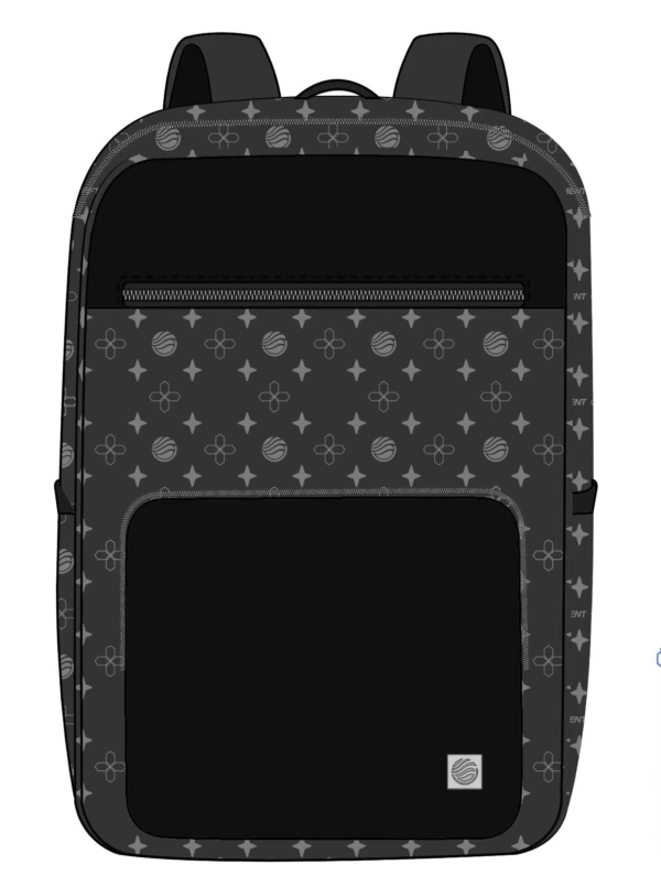 FIFTH ELEMENT URBAN 16" Anti-Theft Laptop Backpack with Fingerprint Lock, Water-Resistant PVC & Padded 16" Compartment – Black